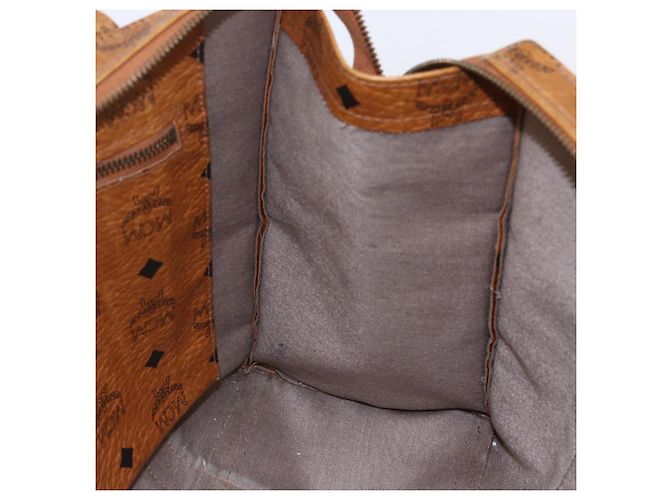 Borsa tote MCM Logogram Vicetos in pelle PVC marrone e oro Auth BA6608 D'oro - vista 18