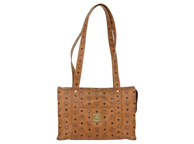 Borsa tote MCM Logogram Vicetos in pelle PVC marrone e oro Auth BA6608 D'oro - vista 2