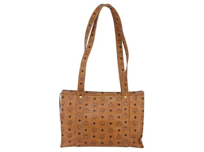Borsa tote MCM Logogram Vicetos in pelle PVC marrone e oro Auth BA6608 D'oro - vista 3