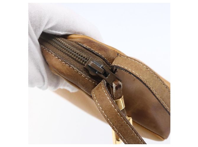 LOEWE Borsa Clutch Anagram in Pelle Beige Auth bs30633 - vista 10