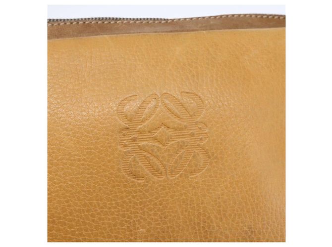 LOEWE Borsa Clutch Anagram in Pelle Beige Auth bs30633 - vista 17
