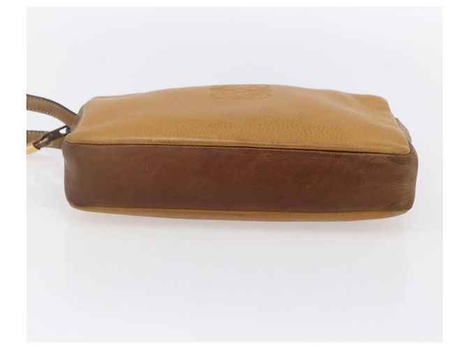 LOEWE Borsa Clutch Anagram in Pelle Beige Auth bs30633 - vista 5