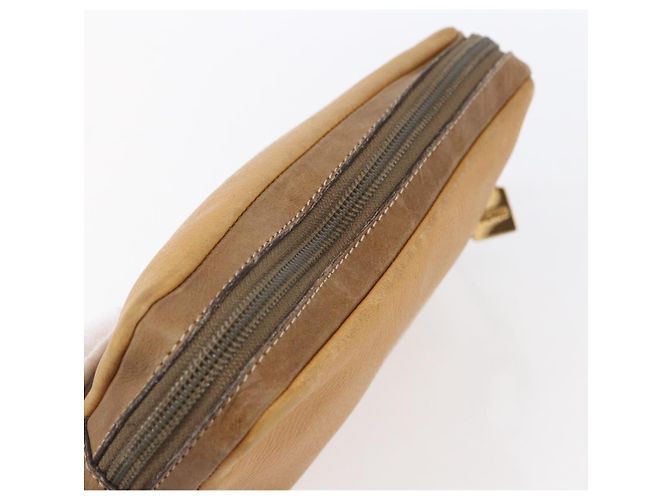 LOEWE Borsa Clutch Anagram in Pelle Beige Auth bs30633 - vista 6