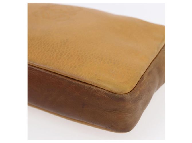 LOEWE Borsa Clutch Anagram in Pelle Beige Auth bs30633 - vista 9