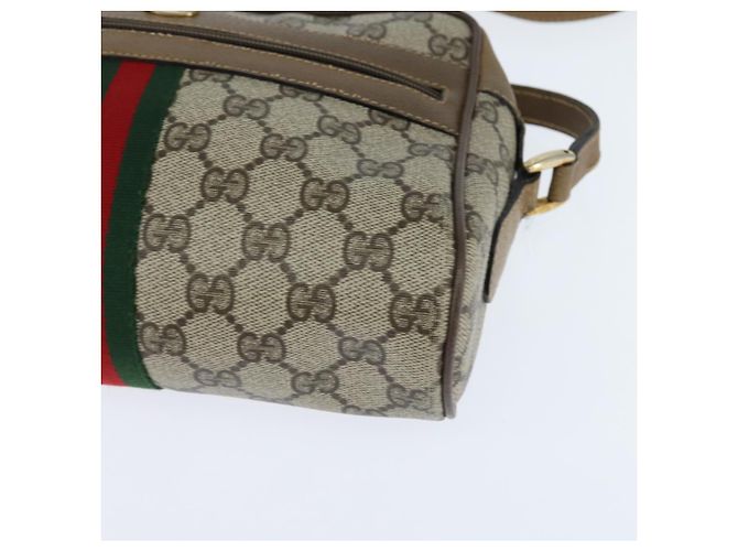 Borsa Sherry Line GG Supreme Web di GUCCI in PVC beige e oro 56 02 004 Auth BA7480 D'oro - vista 14