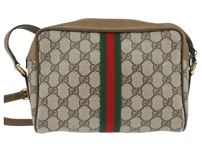 Borsa Sherry Line GG Supreme Web di GUCCI in PVC beige e oro 56 02 004 Auth BA7480 D'oro - vista 2