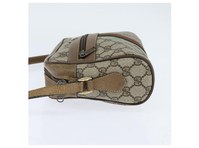 Borsa Sherry Line GG Supreme Web di GUCCI in PVC beige e oro 56 02 004 Auth BA7480 D'oro - vista 3