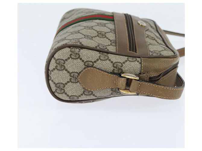 Borsa Sherry Line GG Supreme Web di GUCCI in PVC beige e oro 56 02 004 Auth BA7480 D'oro - vista 4