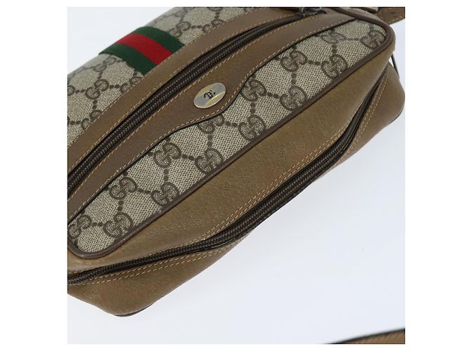 Borsa Sherry Line GG Supreme Web di GUCCI in PVC beige e oro 56 02 004 Auth BA7480 D'oro - vista 6