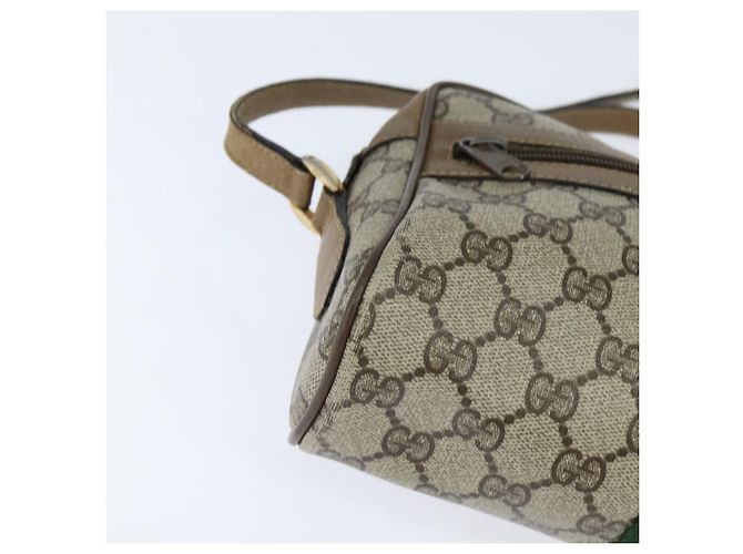 Borsa Sherry Line GG Supreme Web di GUCCI in PVC beige e oro 56 02 004 Auth BA7480 D'oro - vista 9