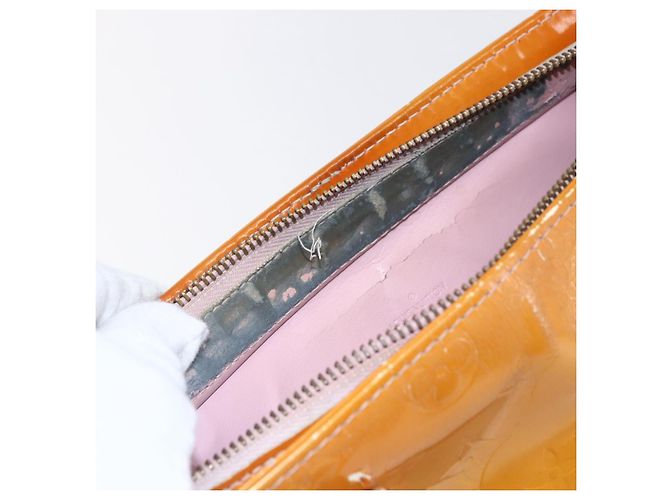 LOUIS VUITTON Borsa a Mano Monogram Vernis Houston Rosa M91054 LV Auth BA7433 Marrone - vista 9