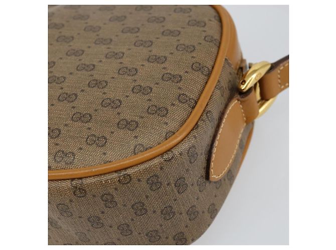 Borsa a Spalla Micro GG Canvas Gucci in Pelle PVC Beige Auth ki6001 - vista 12