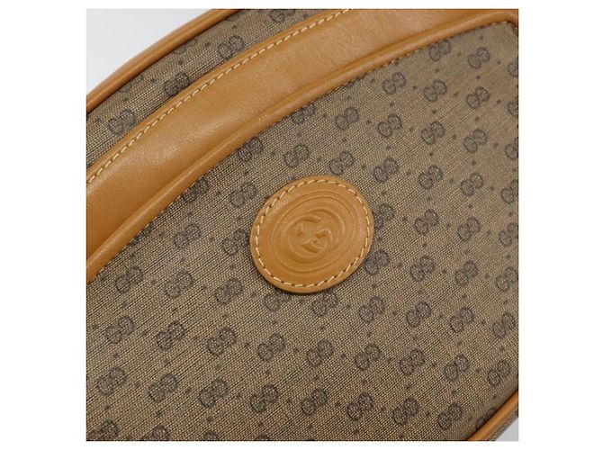 Borsa a Spalla Micro GG Canvas Gucci in Pelle PVC Beige Auth ki6001 - vista 14