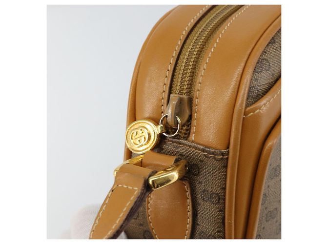 Borsa a Spalla Micro GG Canvas Gucci in Pelle PVC Beige Auth ki6001 - vista 15