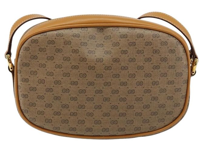 Borsa a Spalla Micro GG Canvas Gucci in Pelle PVC Beige Auth ki6001 - vista 3