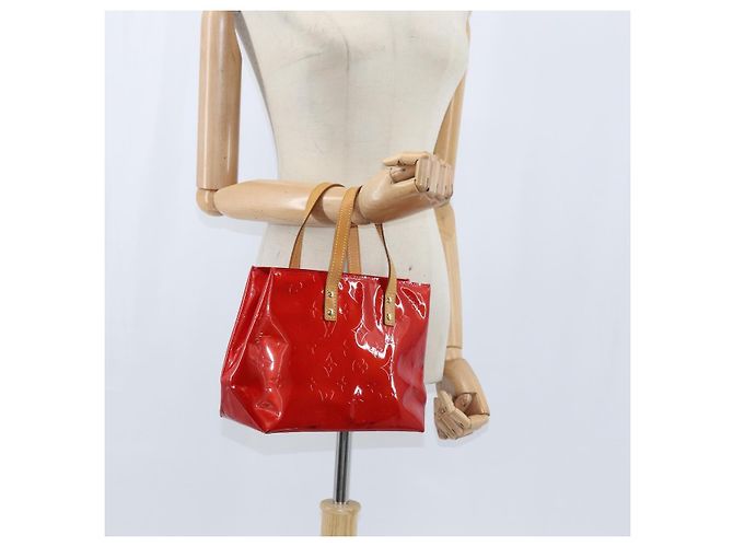 LOUIS VUITTON Monogram Vernis Reade PM Borsa a Mano Rossa M91088 LV Auth 147089 Rosso - vista 20