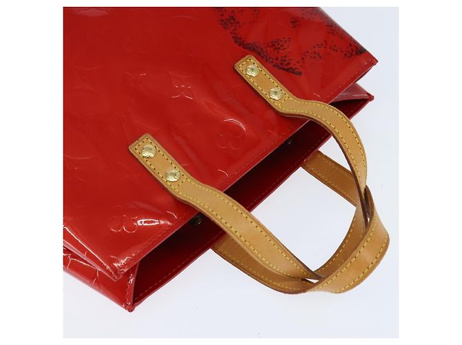 LOUIS VUITTON Monogram Vernis Reade PM Borsa a Mano Rossa M91088 LV Auth 147089 Rosso - vista 6
