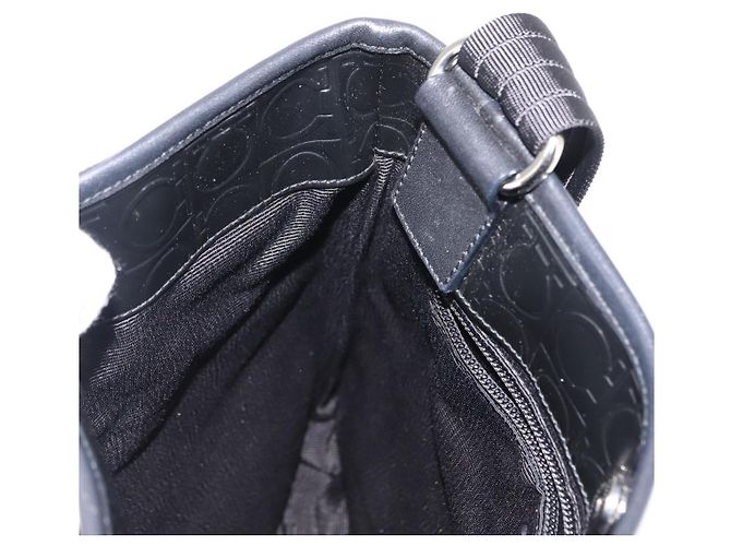 Bolsa de Ombro Gancini Emalhe Preta Auth BA6810 de Salvatore Ferragamo Preto - vista 18