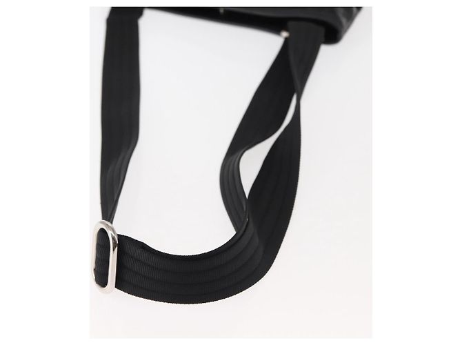 Bolsa de Ombro Gancini Emalhe Preta Auth BA6810 de Salvatore Ferragamo Preto - vista 7