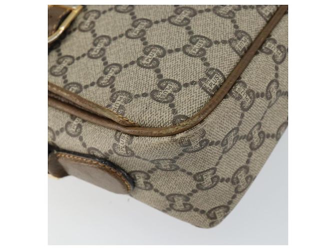 Borsa a spalla GUCCI GG Plus Supreme PVC Beige Oro Auth ep11624 D'oro - vista 14
