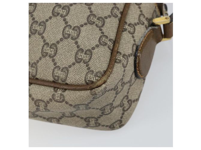 Borsa a spalla GUCCI GG Plus Supreme PVC Beige Oro Auth ep11624 D'oro - vista 15
