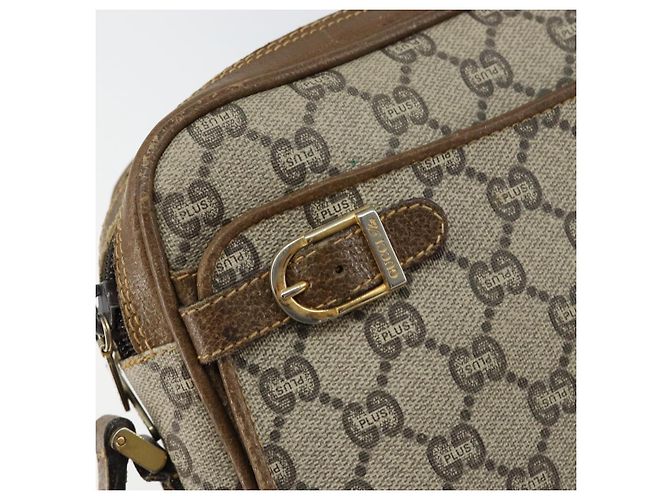 Borsa a spalla GUCCI GG Plus Supreme PVC Beige Oro Auth ep11624 D'oro - vista 18