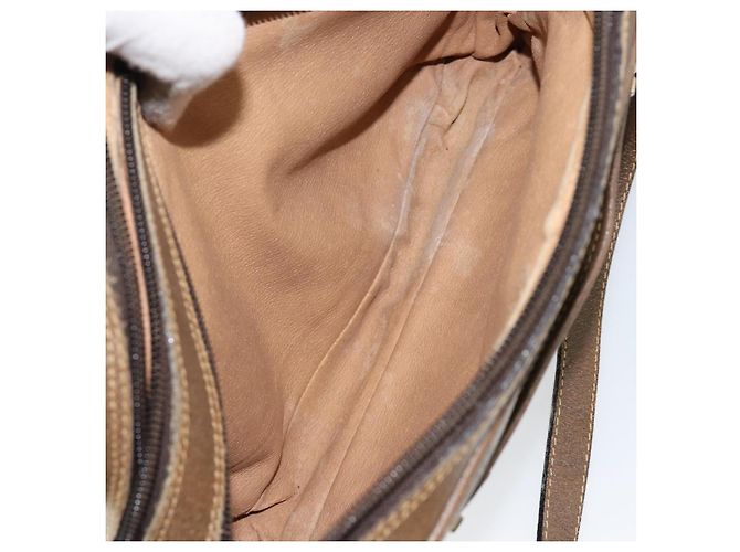 Borsa a spalla GUCCI GG Plus Supreme PVC Beige Oro Auth ep11624 D'oro - vista 24