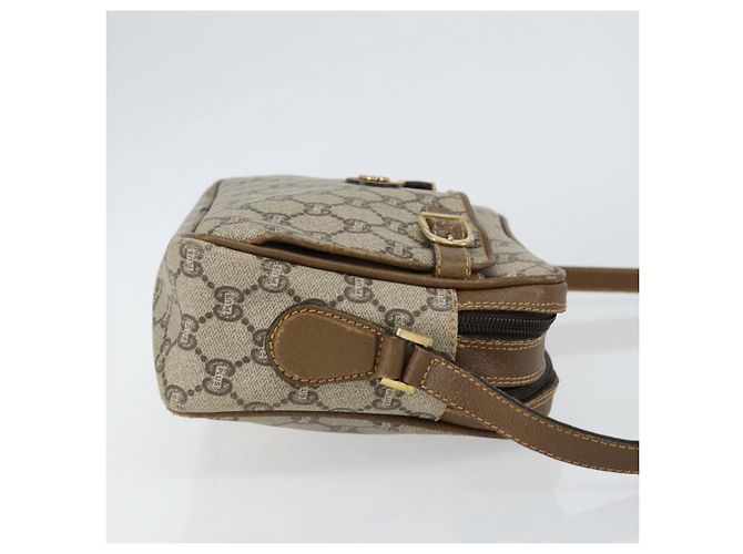 Borsa a spalla GUCCI GG Plus Supreme PVC Beige Oro Auth ep11624 D'oro - vista 3
