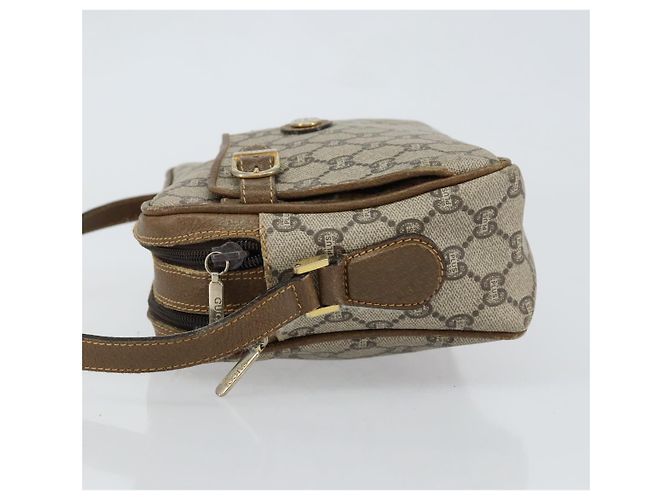 Borsa a spalla GUCCI GG Plus Supreme PVC Beige Oro Auth ep11624 D'oro - vista 4