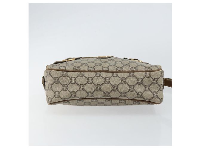 Borsa a spalla GUCCI GG Plus Supreme PVC Beige Oro Auth ep11624 D'oro - vista 5
