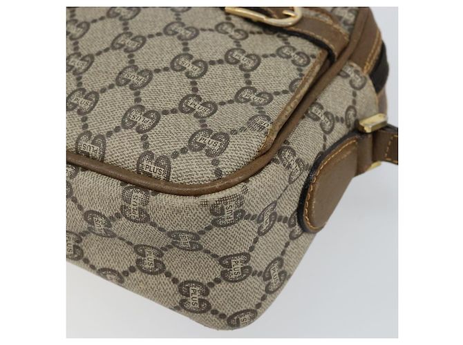Borsa a spalla GUCCI GG Plus Supreme PVC Beige Oro Auth ep11624 D'oro - vista 9
