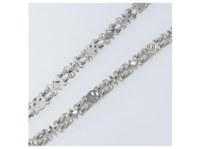 LOUIS VUITTON Cinghia a Spalla in Catena Metal 25,6"" Argento LV Auth 150641 - vista 8