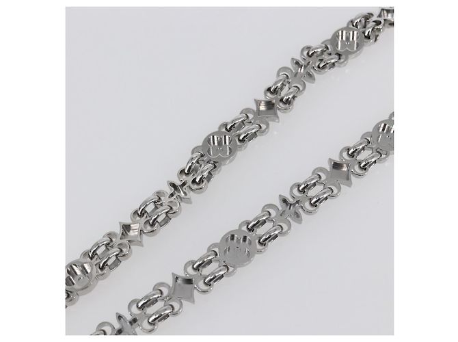 LOUIS VUITTON Cintura a Spalla in Catena Metal 25,6"" Argento LV Auth 150640 - vista 8