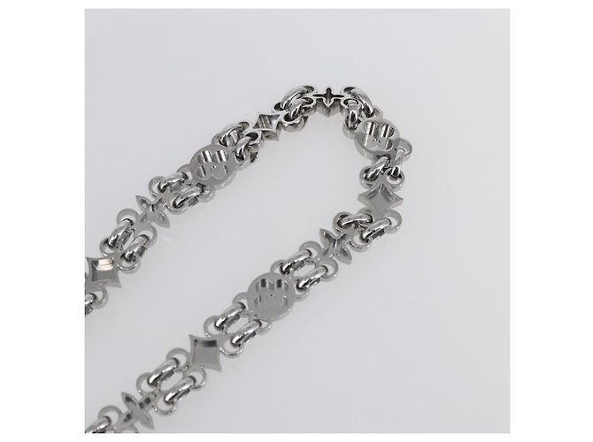 LOUIS VUITTON Cintura a Spalla in Catena Metal 25,6"" Argento LV Auth 150640 - vista 9
