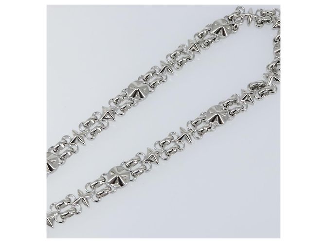 LOUIS VUITTON Cintura a Spalla in Catena Metallo 60 cm Argento LV Auth 150637 - vista 4