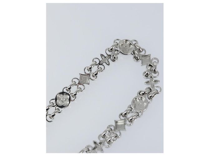 LOUIS VUITTON Cintura a Spalla in Catena Metallo 60 cm Argento LV Auth 150637 - vista 9