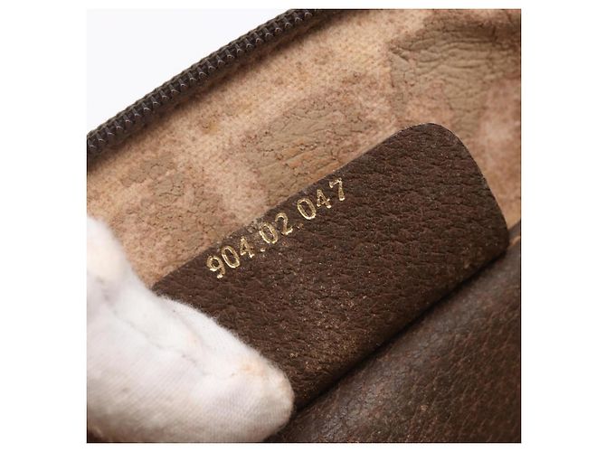 Borsa Gucci GG Supreme Web Sherry Line PVC Beige Oro 904 02 047 Auth BA7465 D'oro - vista 12