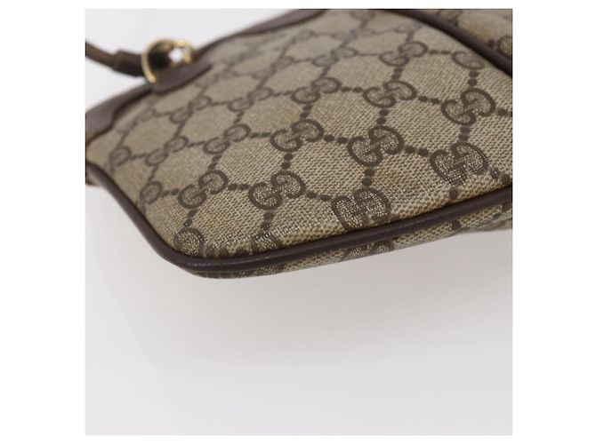Borsa Gucci GG Supreme Web Sherry Line PVC Beige Oro 904 02 047 Auth BA7465 D'oro - vista 16