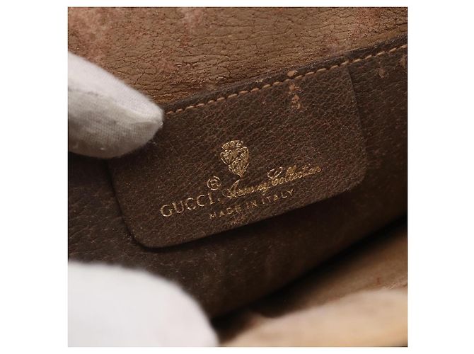 Borsa Gucci GG Supreme Web Sherry Line PVC Beige Oro 904 02 047 Auth BA7465 D'oro - vista 19