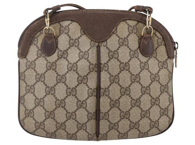 Borsa Gucci GG Supreme Web Sherry Line PVC Beige Oro 904 02 047 Auth BA7465 D'oro - vista 2
