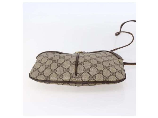 Borsa Gucci GG Supreme Web Sherry Line PVC Beige Oro 904 02 047 Auth BA7465 D'oro - vista 5