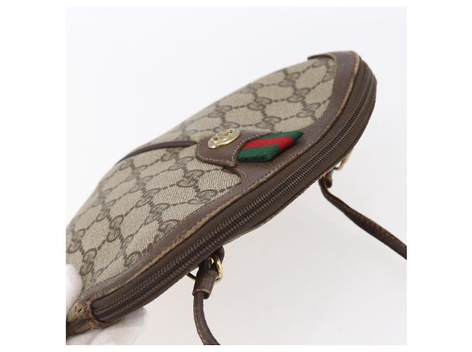 Borsa Gucci GG Supreme Web Sherry Line PVC Beige Oro 904 02 047 Auth BA7465 D'oro - vista 6