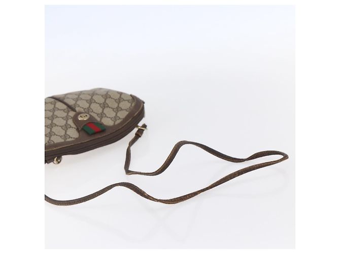 Borsa Gucci GG Supreme Web Sherry Line PVC Beige Oro 904 02 047 Auth BA7465 D'oro - vista 7