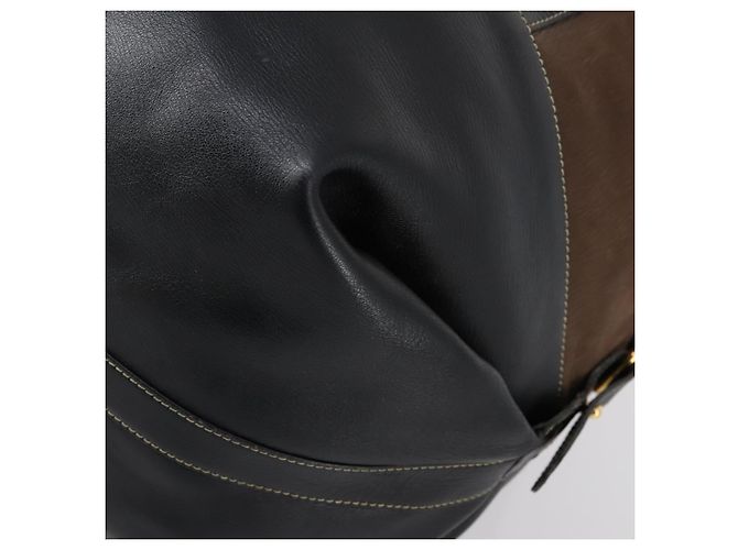 LOEWE Velazquez Boston Bag Leder Braun Gold Auth 146927 - Ansicht 9