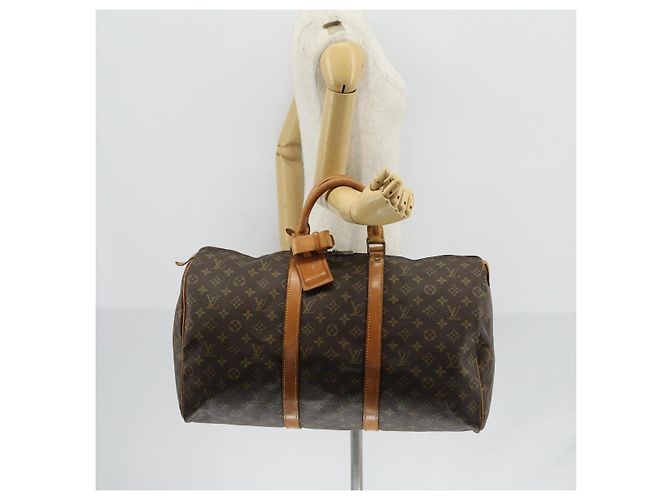 LOUIS VUITTON Borsa Boston Monogram Keepall 55 M41424 LV Auth bs30067 Monogramma - vista 24