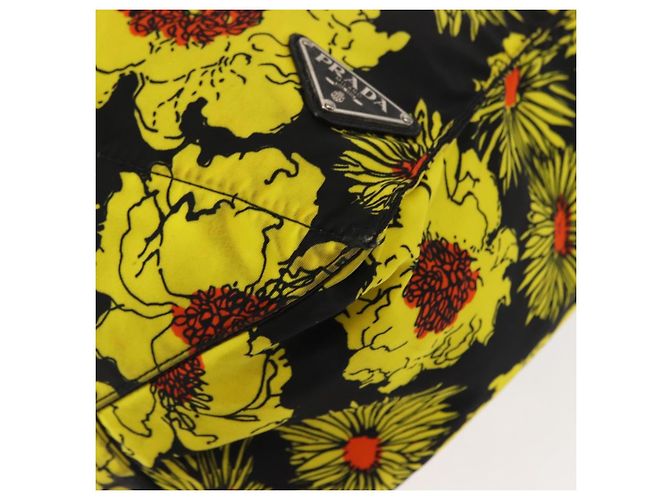 Borsa Tote PRADA Nylon Gialla Argento Auth 146333 Giallo - vista 11