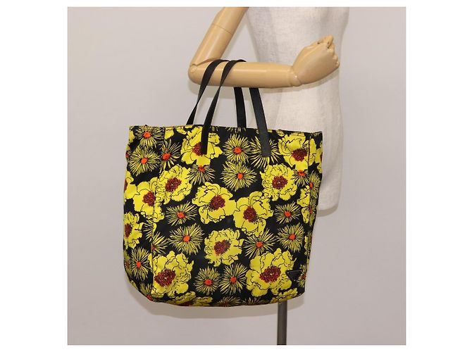 Borsa Tote PRADA Nylon Gialla Argento Auth 146333 Giallo - vista 21