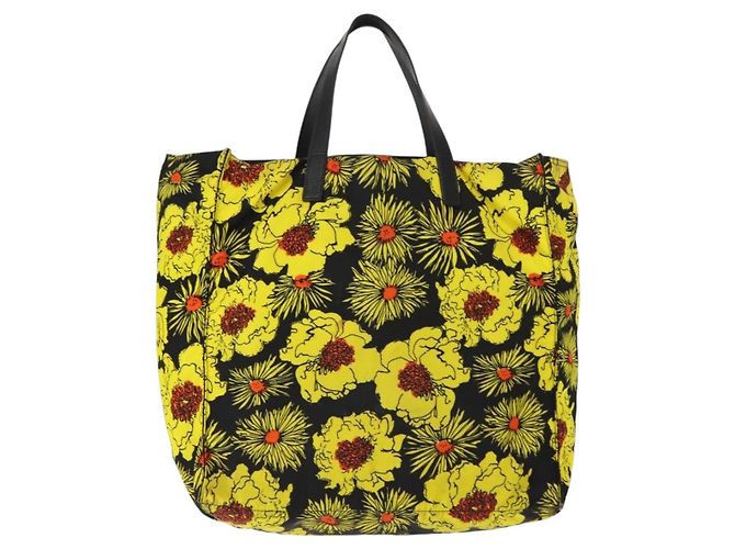 Borsa Tote PRADA Nylon Gialla Argento Auth 146333 Giallo - vista 3