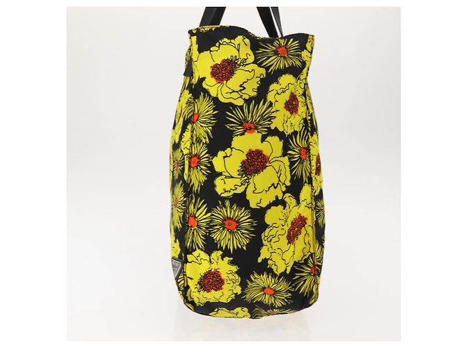 Borsa Tote PRADA Nylon Gialla Argento Auth 146333 Giallo - vista 4