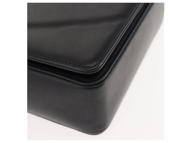 BALLY Borsa a Spalla con Catena Pelle Nera Auth BA6843 Nero - vista 10